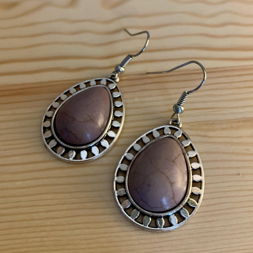 Plum Teardrop Earrings